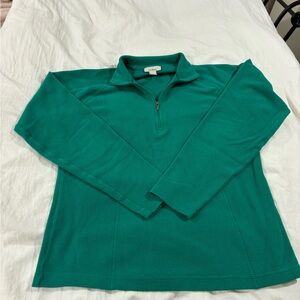 LL Bean Green Quarter-Zip Pullover